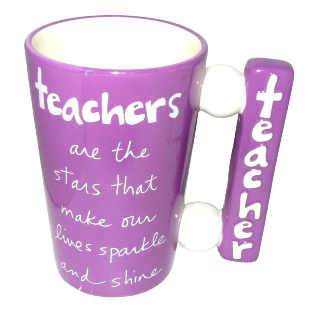 Sandra Magsamen Purple Teacher Appreciation Mug With Inspirational Quote